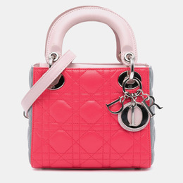 Christian Dior Pink Mini Tricolor Lambskin Cannage Lady Christian Dior Bag 1122275