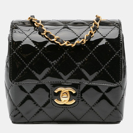 Chanel Black Mini Square Classic Patent Single Flap Bag 1122337