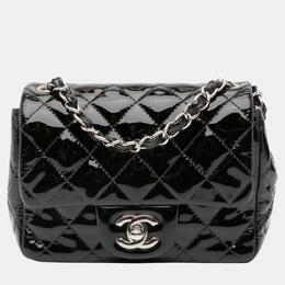 Chanel Black Patent Leather Mini Square Classic Single Flap Shoulder Bag 1124884