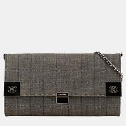 Chanel Grey Denim CC Choco Bar Chain Flap Shoulder Bag 1126544