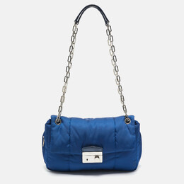 Prada Blue Nylon Bomber Chain Shoulder Bag 1135031