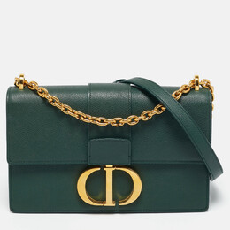 Christian Dior Green Leather Montaigne 30 Flap Shoulder Bag 1135065