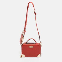 Michael Kors Burnt Orange Leather Small Estelle Trunk Bag 1135205