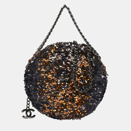 Chanel Lambskin Sequins CC Round Shoulder Bag 1134582