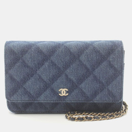 Chanel Navy Denim Wallet On Chain Bag 1134760