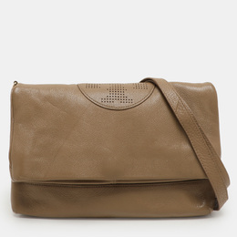 Tory Burch Beige Leather Kipp Foldover Shoulder Bag 1135993