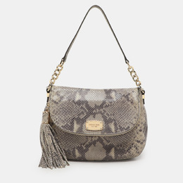 Michael Kors Grey Python Embossed Leather Shoulder Bag 1136077
