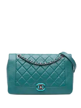Chanel 2018 Medium Crumpled Calfskin Bi Full Flap crossbody bag 29807647