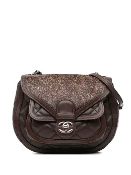 Chanel 2015-2016 Paris-Salzburg Quilted Lambskin and Pony Hair Saddle crossbody bag 29807785