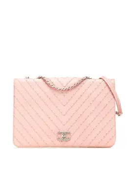 Chanel 2018 Chevron Calfskin Studded Full Flap crossbody bag 29821042