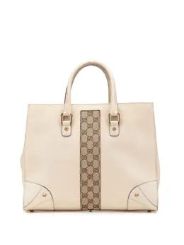 Gucci 2000-2015 Calfskin and GG Canvas Nailhead tote bag 29821132