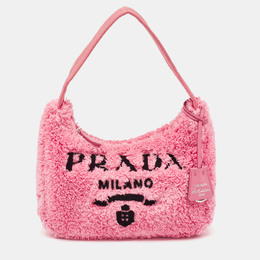 Prada Pink Terry Cloth Mini Re-Edition 2000 Baguette Bag 1136215