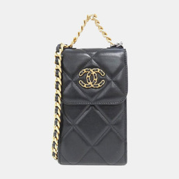 Chanel Black Leather 19 Phone Case Bag 1135302