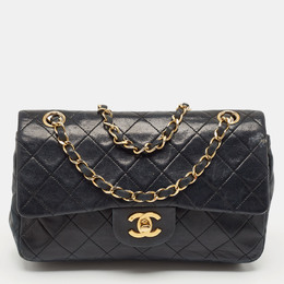 Chanel Black Quilted Leather Small Classic Double Flap Bag 1136460