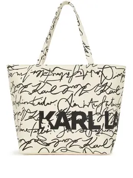 Karl Lagerfeld K/Essential autograph-print tote bag 29166022