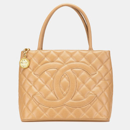 Chanel Beige Caviar Leather Medallion Tote Bag 1135760