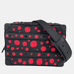 Louis Vuitton Black and Red Leather Soft Trunk Shoulder Bag 1137209