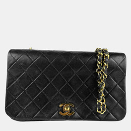 Chanel Black Lambskin Full Flap Shoulder Bag 1137319