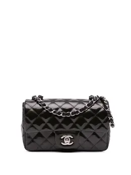 Chanel 2012-2013 Mini Rectangular Classic Striped Patent Single Flap crossbody bag 29883848