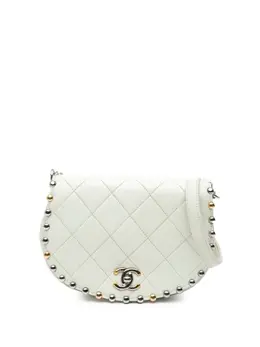 Chanel 2018 Small Quilted Lambskin Studded Bubble Flap crossbody bag 29883917