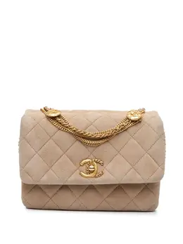 Chanel 2021-2024 Mini Quilted Velvet Precious Buttons Chain Flap shoulder bag 29883972