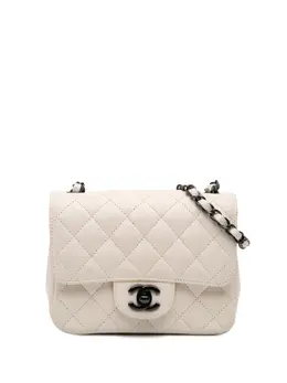 Chanel 2016-2017 Mini Square Classic Crumpled Calfskin Single Flap crossbody bag 29884937