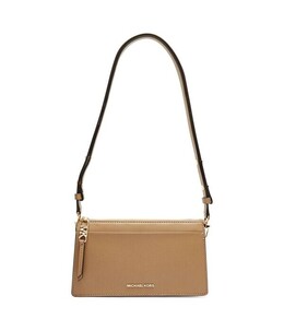 Сумка-мессенджер женская Michael Kors кожаная с логотипом, бежевый mk251w00000129700os | beige