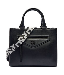 Сумка-шоппер женская DKNY кожаная с карманом на молнии, черный dk245w00000101200os | nero