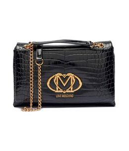 Сумка женская Love Moschino через плечо на цепочке и с тиснением, черный lm251w00001800100os | nero