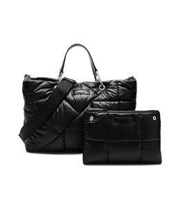 Сумка-шоппер женская Emporio Armani стеганая с клатчем, черный ea245w00002080100os | nero