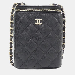 Chanel Black Leather Timeless Classic Vanity Shoulder Bag 1137497