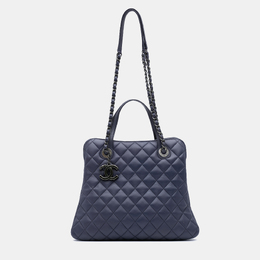 Chanel Purple Quilted Lambskin Daily Shopping Tote Bag 1137729
