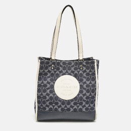 Coach Blue/White Signature Denim and Leather Dempsey Tote 1139004