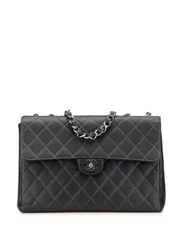 Chanel 2000-2002 Jumbo Quilted Caviar Single Flap shoulder bag 29902033
