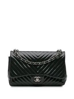 Chanel 2015-2016 Jumbo Classic Chevron Patent Double Flap shoulder bag 29902230