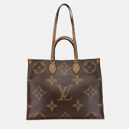 Louis Vuitton Brown Leather Monogram Giant Reverse OnTheGo GM Shoulder Bag 1137517