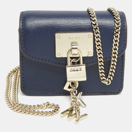 DKNY Navy Blue Leather Elissa Micro Mini Bag 1138309