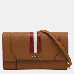 Bally Brown Saffiano Leather Stafford Flap Crossbody Bag 1138661
