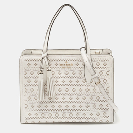 Kate Spade White Perforated Leather Rowe Tote 1138844