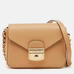 Longchamp Beige Leather Le Pliage Heritage Flap Crossbody Bag 1138875