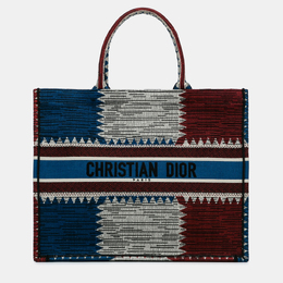 Christian Dior Blue/Red Large French Flag Book Tote Bag 1138426