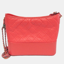 Chanel Coral Red Leather Gabrielle Hobo Bag 1139598