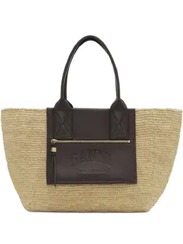 Ganni medium raffia tote bag 28285917