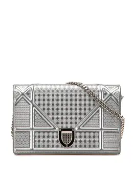 Christian Dior 2017 Metallic Patent Microcannage Diorama Wallet on Chain crossbody bag 29943466