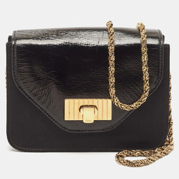 Chloe Black Satin and Patent Leather Mini Sally Shoulder Bag 1139457