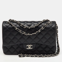 Chanel Black Quilted Leather Large Classic Double Flap Bag 1139853