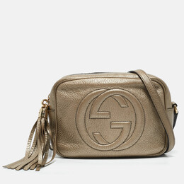 Gucci Metallic Beige Leather Small Soho Disco Crossbody Bag 1140460
