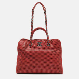 Chanel Brick Red Perforated Leather Up in the Air Tote 1140713