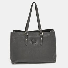 Versace Black Leather La Medusa Tote 1141072