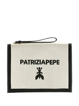 Patrizia Pepe medium logo-jacquard clutch bag 29060801